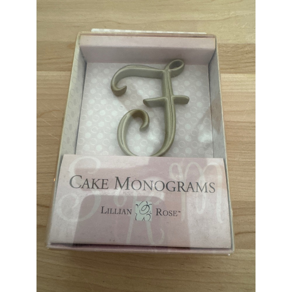 Lillian Rose Cake Monogram‎ Letter F Silver Tone Wedding Birthday Topper CM100 F